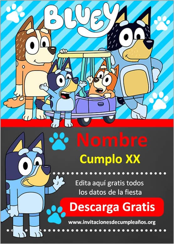 BLUEY ~ Invitacion de Cumpleaños Personalizado para celular #bluey #bi